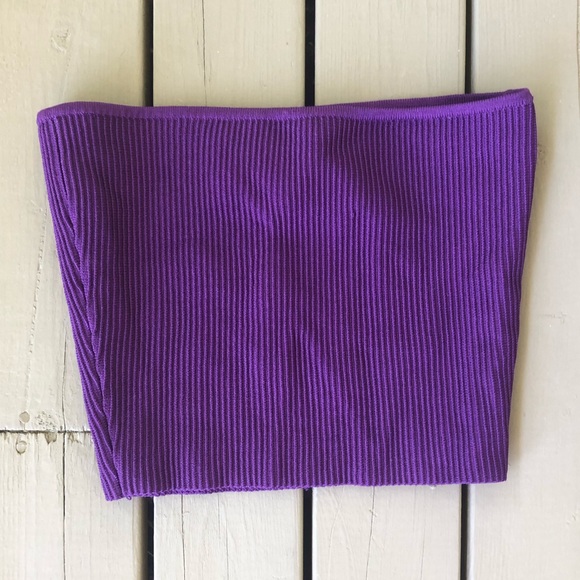 Aritzia Babaton Purple Ribbed Tube Top - Picture 2 of 7